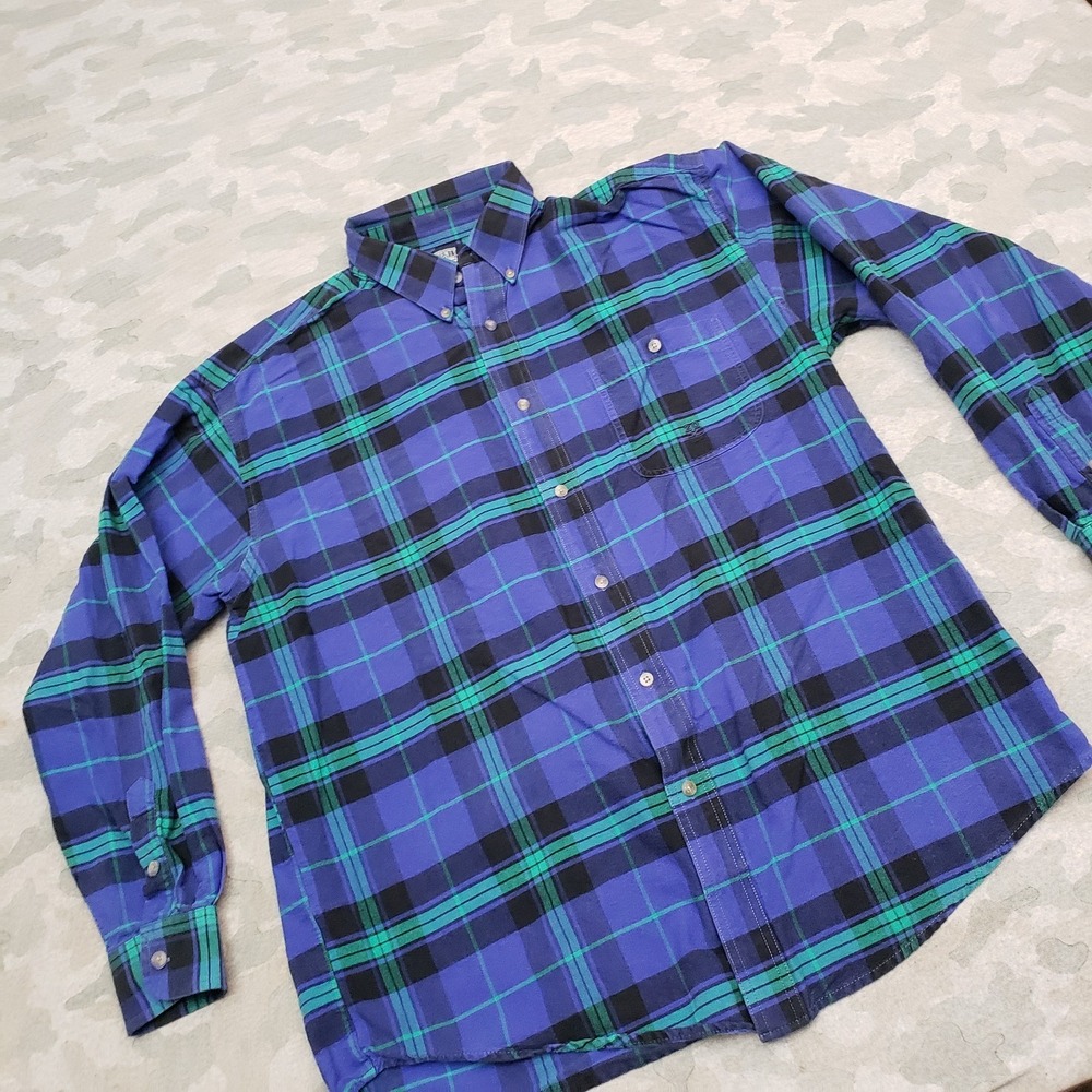 Wrangler Twenty X Shirt Mens XL Blue Pockets Long Sleeve Button-Up Plaid